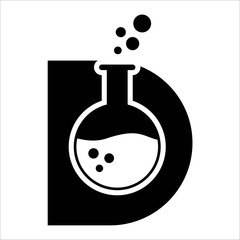 letter D logo with Abstract lab logo design vector
