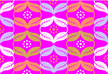 Indonesian batik motifs with very distinctive plant patterns,Vector