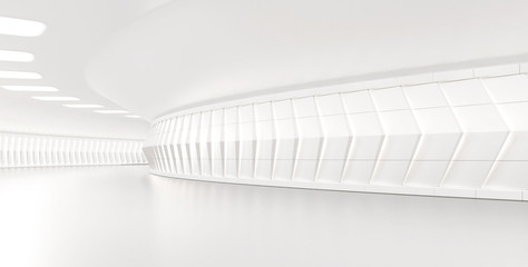 white tunnel background 3d rendering