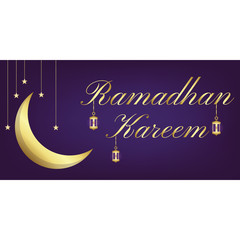 Fototapeta na wymiar ramadan banner with decorative islamic lanterns