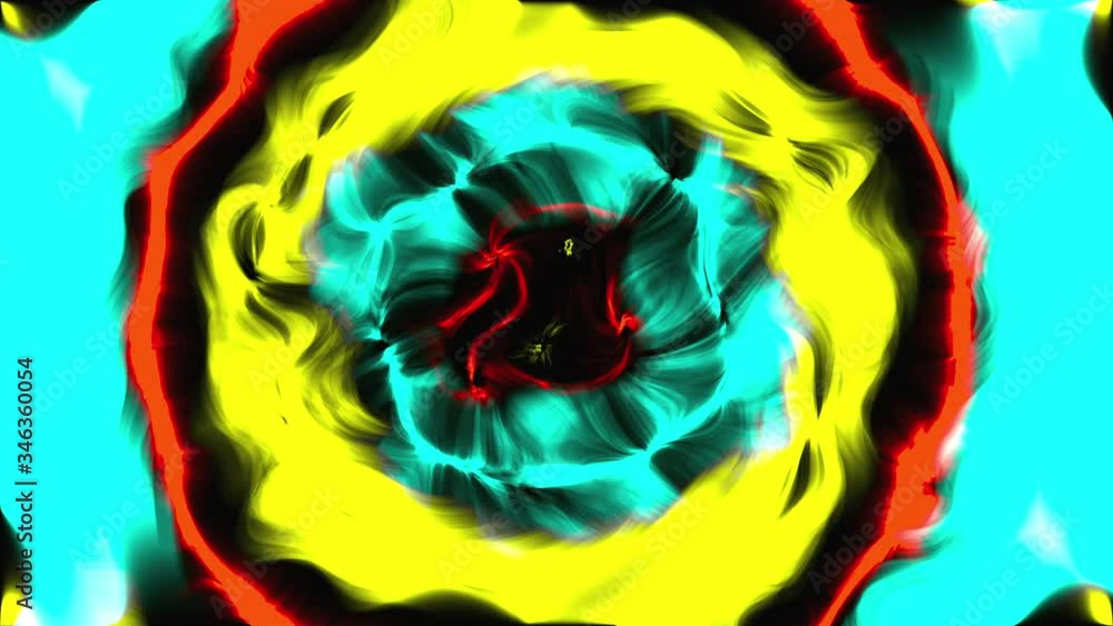 Poster computer generated fire circle with smooth color transitions. 3d rendering of abstract waving backgr