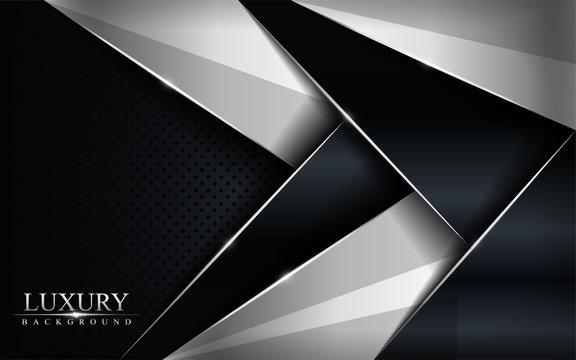 Black and silver abstract luxury background. Vector graphic illustration