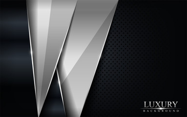 Black and silver abstract luxury background. Vector graphic illustration