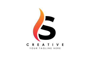 Creative S Letter Logo Design with Swoosh Icon Vector Illustration.