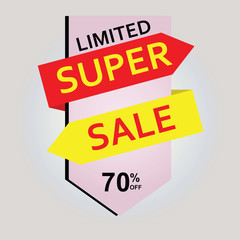 Sale banner template design, mega sale special offer. end of season special offer banner. vector illustration.