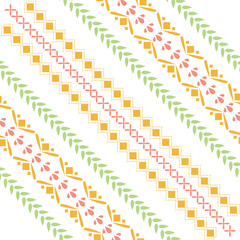 The art style of unique floral embroidery for wall bedroom decoration.