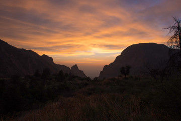sunset over the mountains