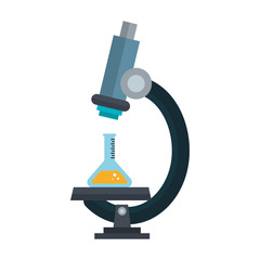 microscope laboratory with tube test vector illustration design