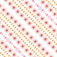 Seamless Abstract pattern on embroidery design for home wall decor.