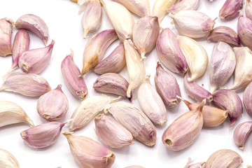 Close up of garlic isolate on white background.