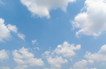 White cloudy blue sky background : Fresh environment  concept