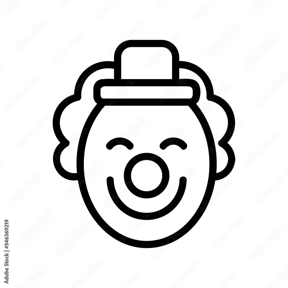 Poster circus clown with small cap on head icon vector. circus clown with small cap on head sign. isolated 