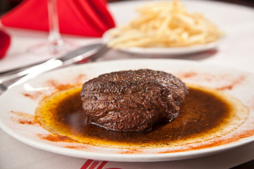 beef steak with potatoes