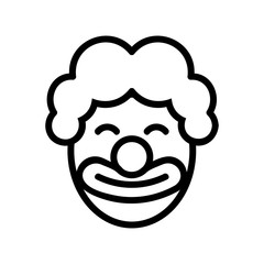 satisfied clown in wig icon vector. satisfied clown in wig sign. isolated contour symbol illustration