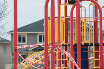 Fototapeta na wymiar Children's Playground shut down during Covid-19 Pandemic
