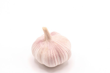 Close up of garlic isolate on white background.Fresh garlic.