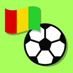 Football ball with Guinea flag