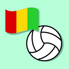 Volleyball ball with Guinea flag 