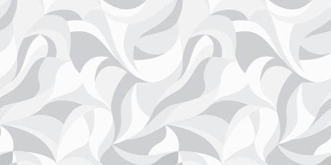 Fototapeta premium Curly waves tracery, white curved lines, stylized abstract petals pattern. Vector seamless background. Texture wallpapers for printing on paper or fabric 