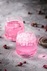 Fresh pink lemonade with grapefruit and pomegranate