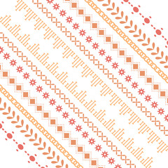 Simple embroidery pattern with colorful stitches for T-shirt fabric design.