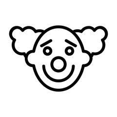 cute miserable clown icon vector. cute miserable clown sign. isolated contour symbol illustration
