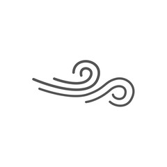 Wind blow line icon. linear style sign for mobile concept and web design. Blowing wind outline vector icon. Windy weather symbol, logo illustration. Vector graphics