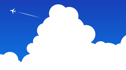 雲　飛行機雲　青空　背景素材