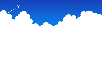 雲　飛行機雲　青空　背景素材