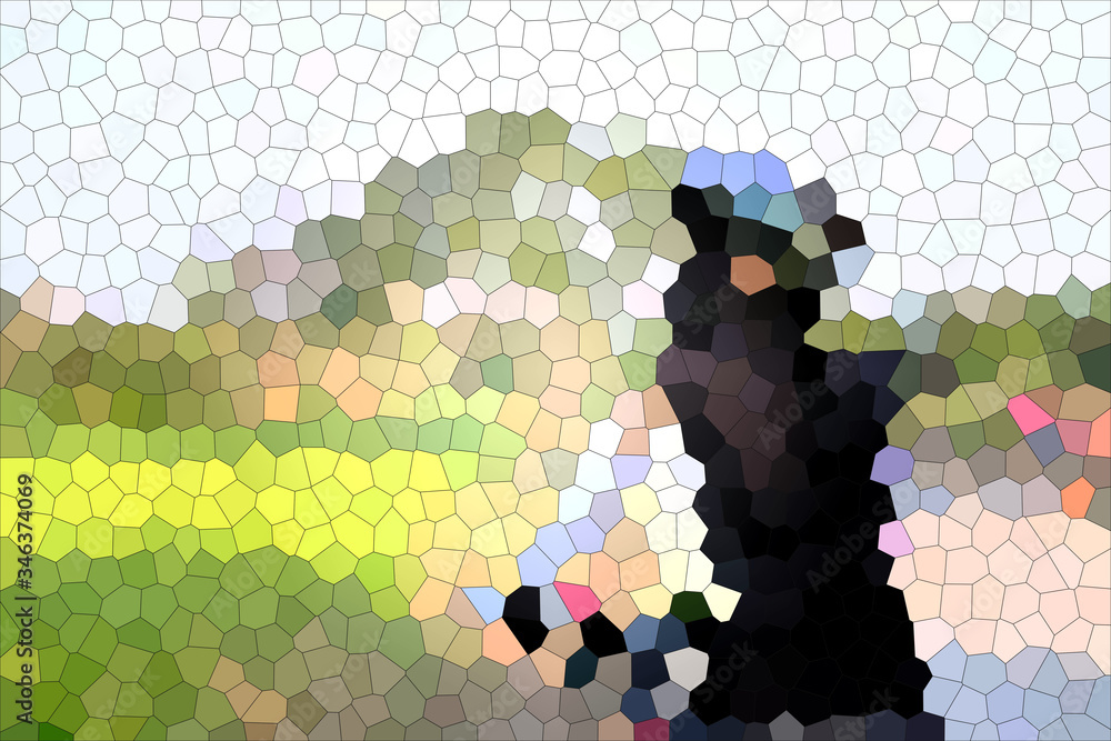 Poster blue mosaic abstract background and pattern design