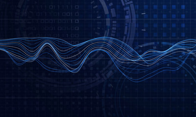 Abstract wave background. Technology concept illustration. Sound wave visualisation.