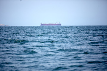Petrol vessel on the blue sea