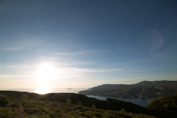 sunset over the mountains