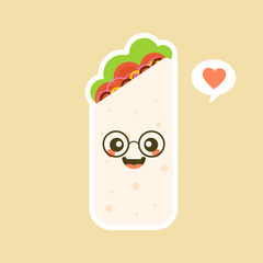 Mexican food creative card concept. Vector modern flat style cartoon character illustration. Isolated on color background. 