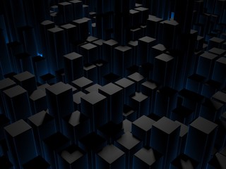 Obraz premium Abstract Dark Cubes Futuristic Design Background