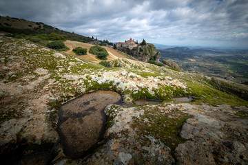 Meteora rocks mountain near Meteora monastery area