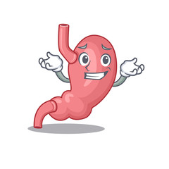 A picture of grinning human stomatch cartoon design concept