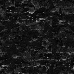 Old black brick texture seamless. Wall background pattern.