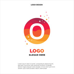 O letter colorful logo in the circle. Vector design template elements for your application or company identity.