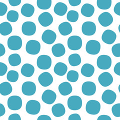 Seamless endless infinity pattern of geometric blue circle shapes. Drawing for wrapping paper, fabric, wallpaper.