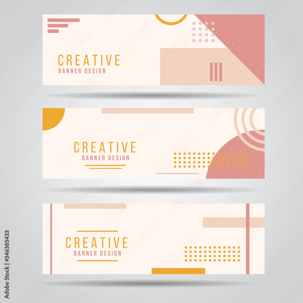 Poster banner modern minimal set abstract creactive trendy style with copy space for text and photo.corpora