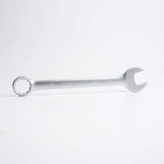 Wrench, tool, spanner, isolated, metal, steel, chrome, equipment, white, work

