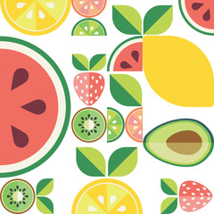 Flat fruit pattern