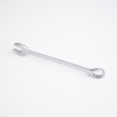 Wrench, tool, spanner, isolated, metal, steel, chrome, equipment, white, work
