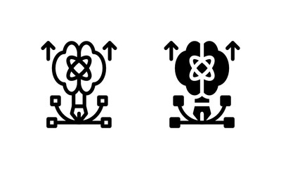 Design Science Brain Upgrade Icon, Logo, Vector