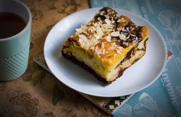 piece of cake with chocolate