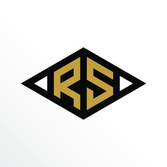 Initial Letter RS Geometric Abstract Diamond Shape Logo Design