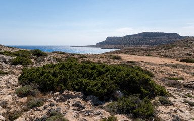 Fototapeta na wymiar View of Cape Greco. Landscape with the sea