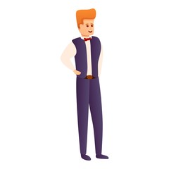 Red hair groom icon. Cartoon of red hair groom vector icon for web design isolated on white background