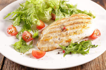 grilled chicken fillet with lettuce
